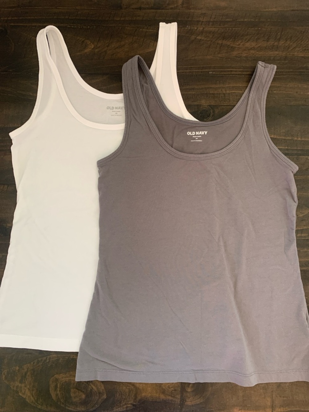 Old Navy Women's Tank Tops — White & Gray Two-Pack